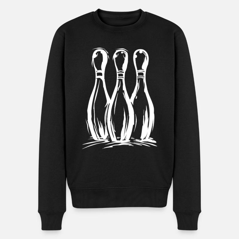 Bowling Pins - Männer Premium Bio Pullover - Schwarz
