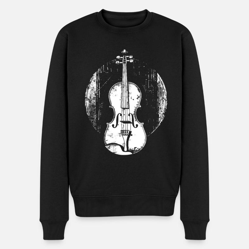 Violine - Männer Premium Bio Pullover - Schwarz
