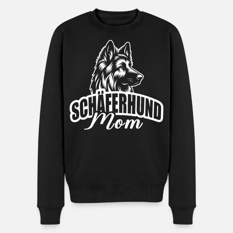"Schäferhund Mom" mit Hundekopf - Männer Premium Bio Pullover - Schwarz