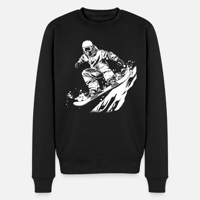 Dessin de snowboarder - Pull Premium bio Homme - noir