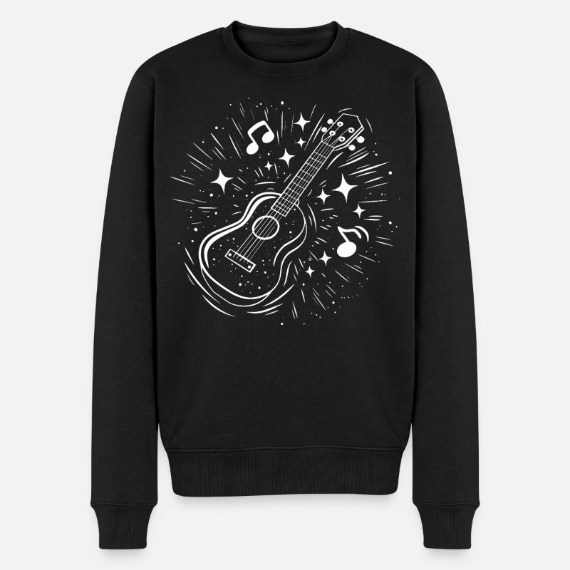 Dessin de ukulélé - Pull Premium bio Homme - noir