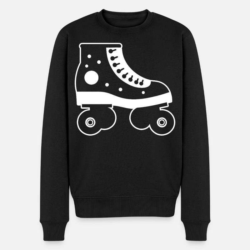 Rollschuhe Cartoon-Stil - Männer Premium Bio Pullover - Schwarz