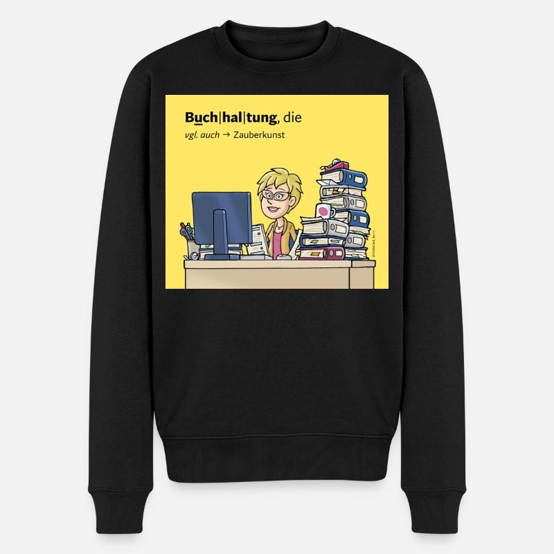 Buchhalterin, Comicfigur - Männer Premium Bio Pullover - Schwarz