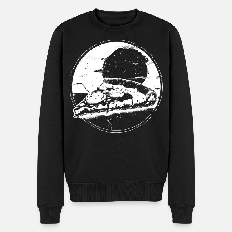 Dessin de pièce de pizza - Pull Premium bio Homme - noir