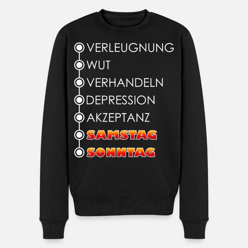 Wochentage / Wochenzyklus - Männer Premium Bio Pullover - Schwarz