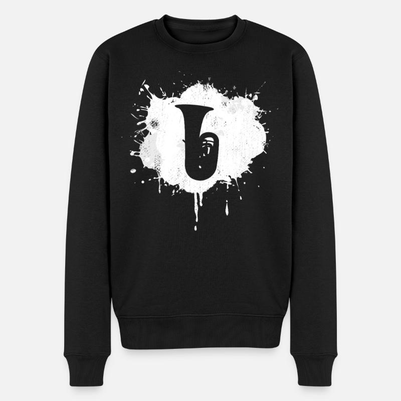 Tuba Zeichnung - Männer Premium Bio Pullover - Schwarz