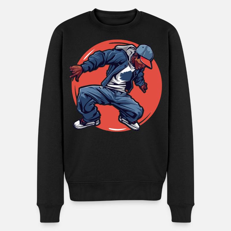 Breakdancing - Männer Premium Bio Pullover - Schwarz
