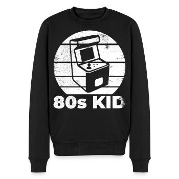 Gamin des années 80 - Pull Premium bio Homme - noir - Devant - Nico (187cm)