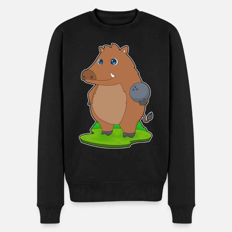 Eber Bowling Bowlingkugel - Männer Premium Bio Pullover - Schwarz