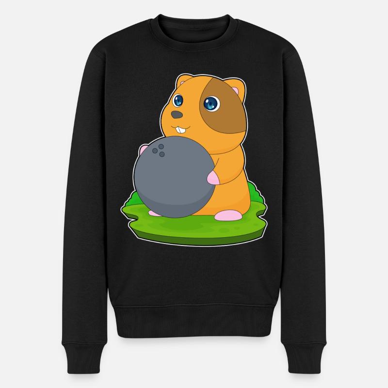 Hamster Bowling Bowlingkugel - Männer Premium Bio Pullover - Schwarz