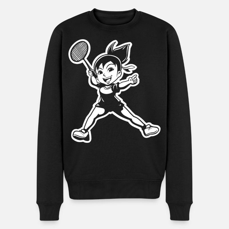 Joueur de badminton - Pull Premium bio Homme - noir
