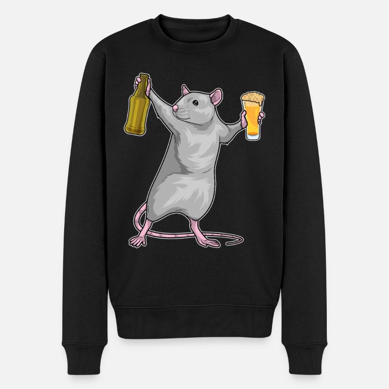 Rat Bouteille de bière - Pull Premium bio Homme - noir