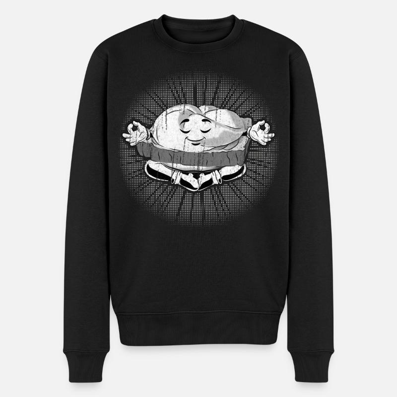 Leberkas Zen – Achtsamkeit mit Humor - Männer Premium Bio Pullover - Schwarz