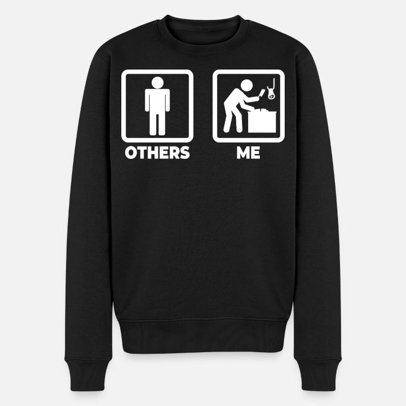 Ich als Metzger - Männer Premium Bio Pullover - Schwarz