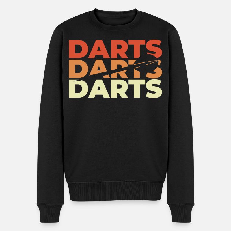 Dart Retro Look - Männer Premium Bio Pullover - Schwarz