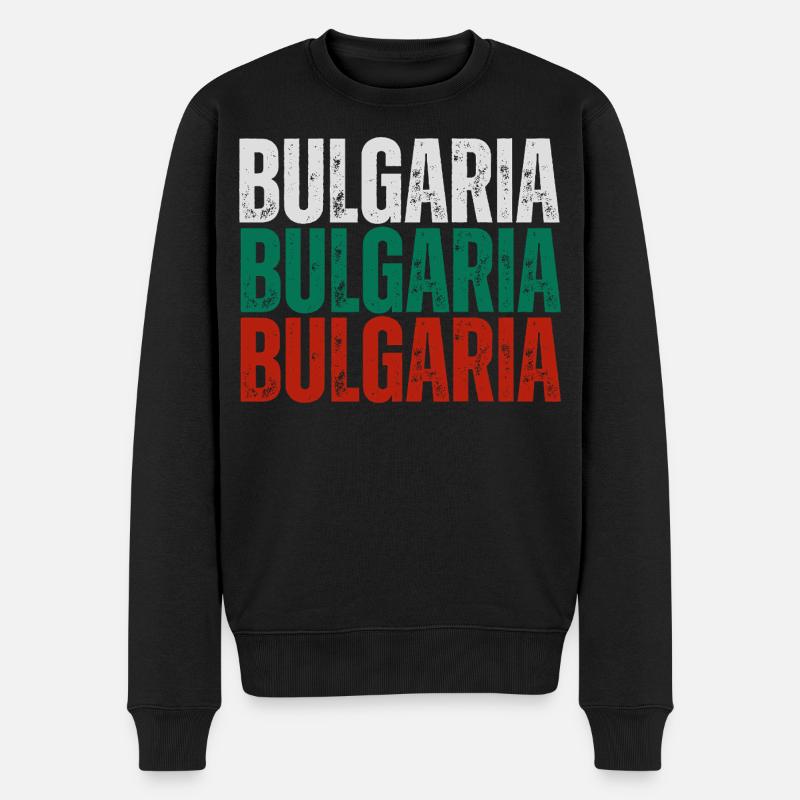 Bulgarische Flagge, Bulgarischer Stolz - Männer Premium Bio Pullover - Schwarz