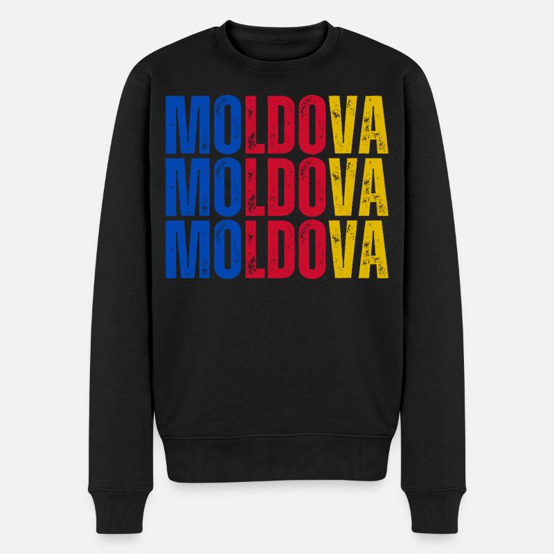 Drapeau moldave, fierté moldave - Pull Premium bio Homme - noir