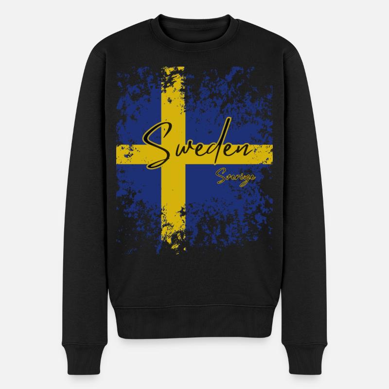 Schwedischer Stolz, Flagge Schwedens - Männer Premium Bio Pullover - Schwarz