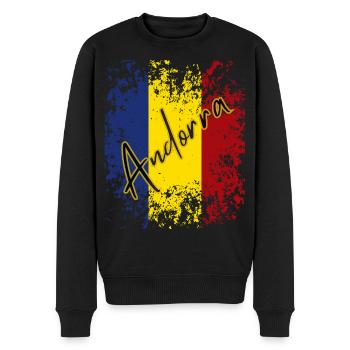 Drapeau d’Andorre, fierté andorrane - Pull Premium bio Homme - noir - Devant - Nico (187cm)