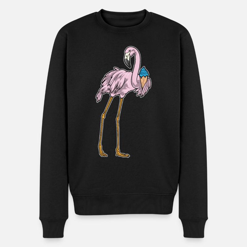 Flamingo Waffeleis - Männer Premium Bio Pullover - Schwarz