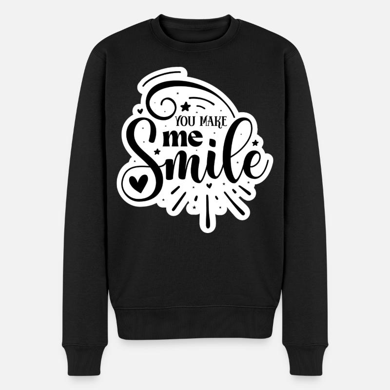 You Make Me Smile - Männer Premium Bio Pullover - Schwarz