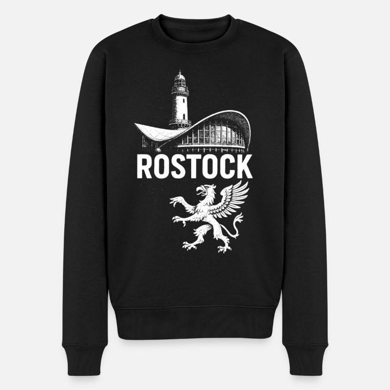 Rostock Teepot & Greif - Männer Premium Bio Pullover - Schwarz
