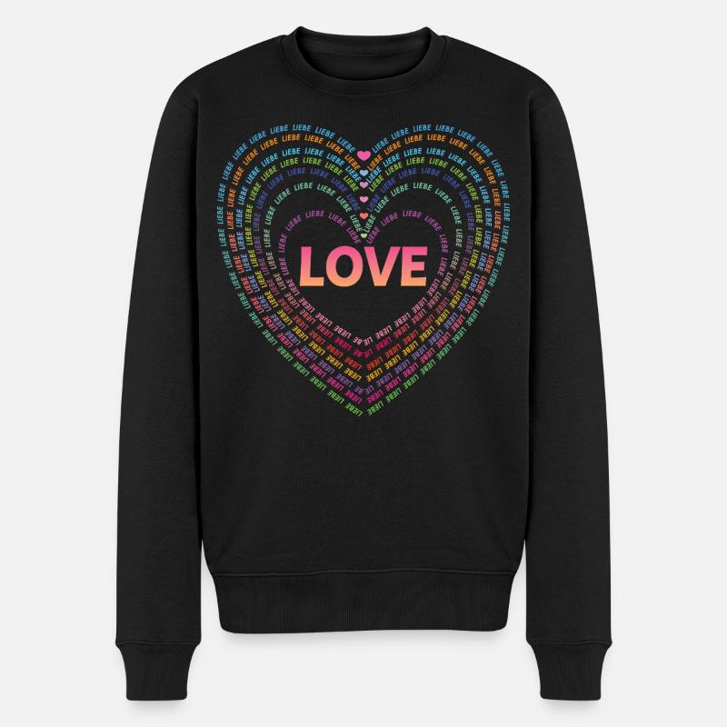 Liebe. - Männer Premium Bio Pullover - Schwarz