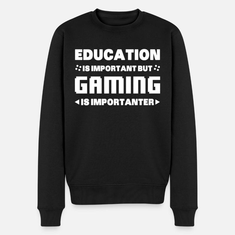 L’éducation est importante, mais le jeu est plus important - Pull Premium bio Homme - noir