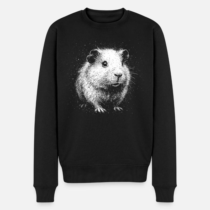 Zuckersüßes Meerschweinchen im Punktestil - Männer Premium Bio Pullover - Schwarz