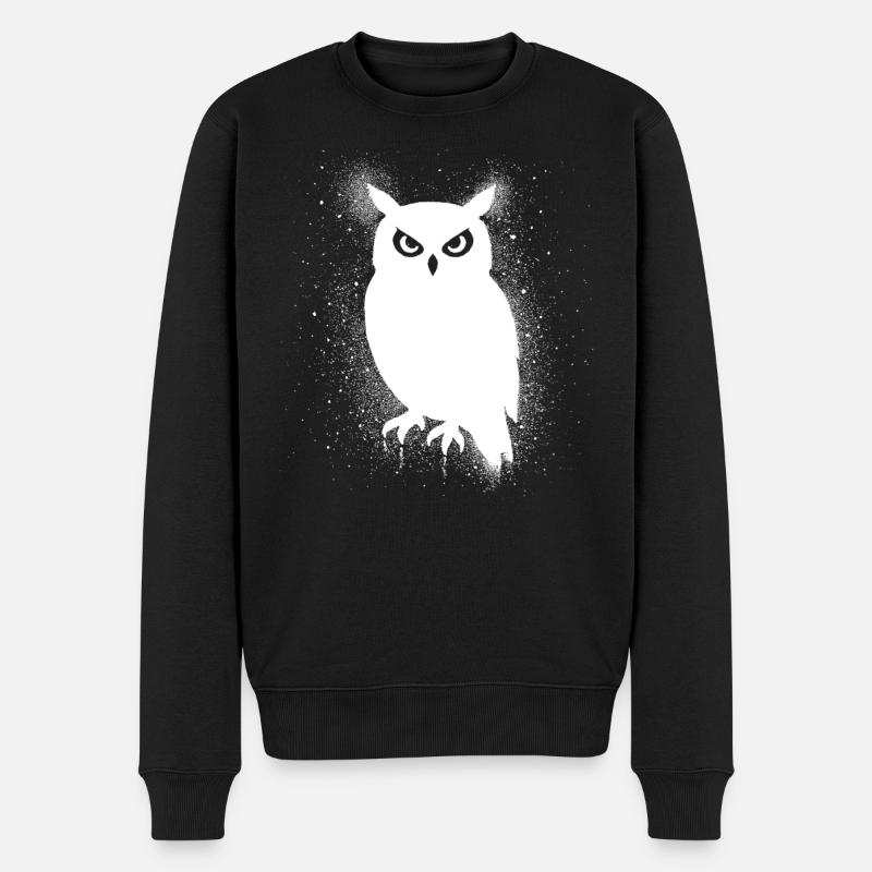 Drôle de hibou - Pull Premium bio Homme - noir