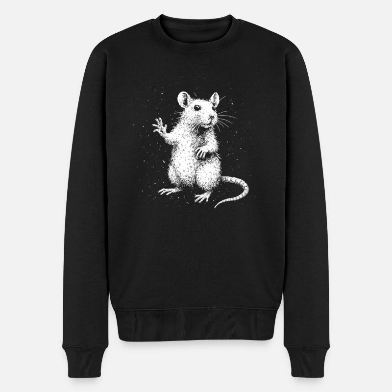 Freche Ratte mit Stil - Männer Premium Bio Pullover - Schwarz