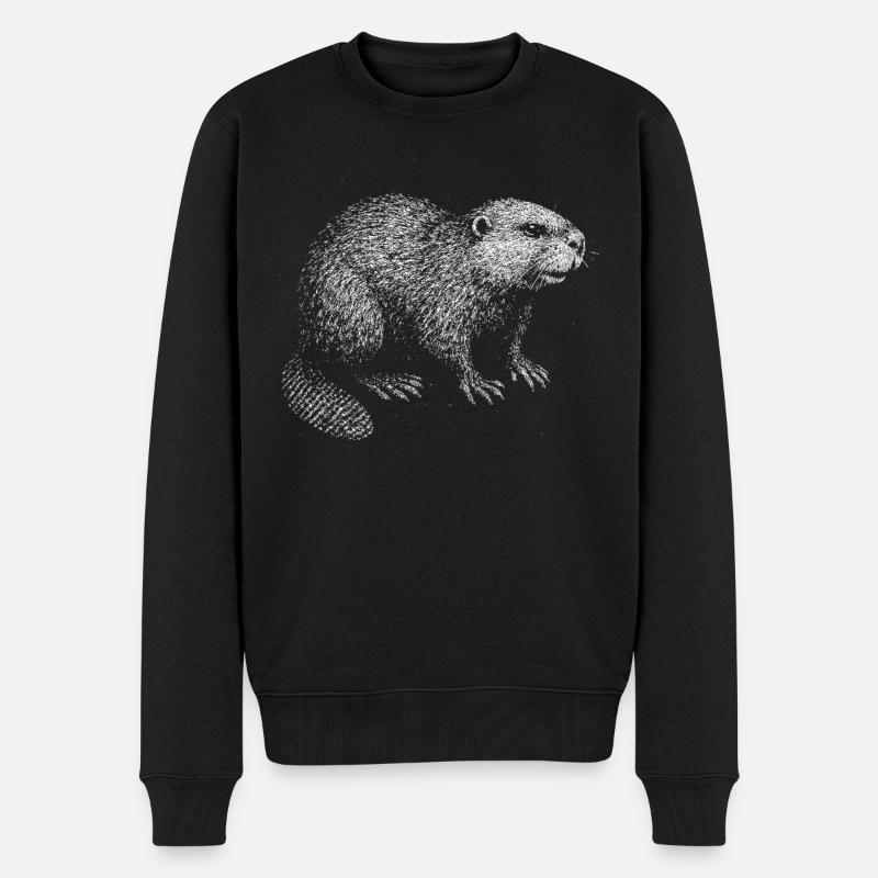 Un castor - Pull Premium bio Homme - noir