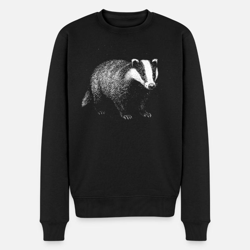 Dachs - Männer Premium Bio Pullover - Schwarz