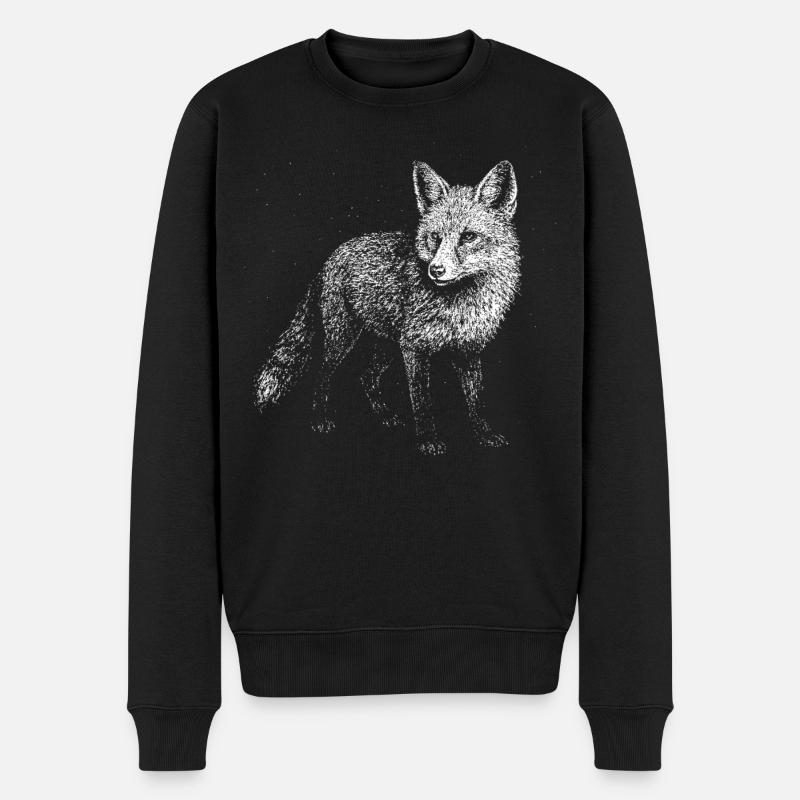 Ein Fuchs - Männer Premium Bio Pullover - Schwarz