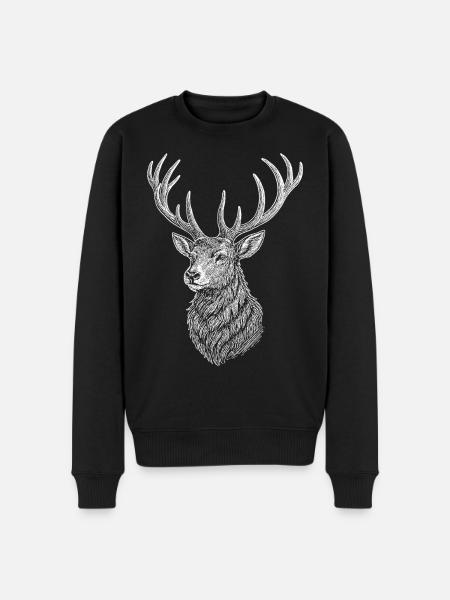 Deer - Men's Premium Organic Jumper - black