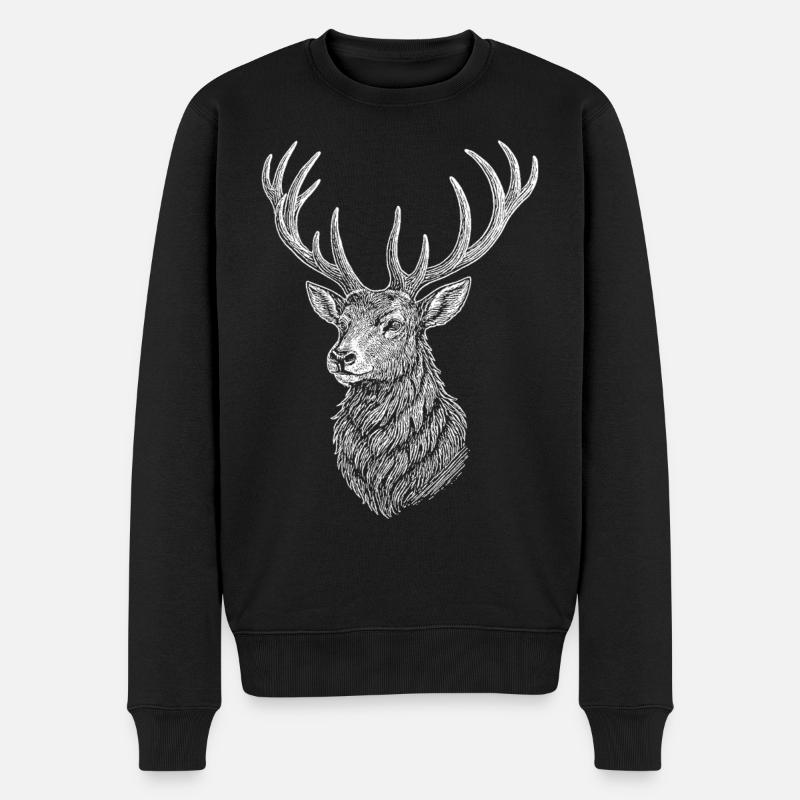 Deer - Men's Premium Organic Jumper - black