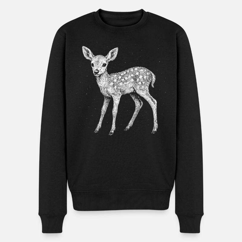 Rehkitz - Männer Premium Bio Pullover - Schwarz