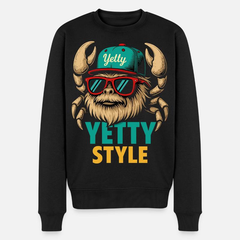 Yetty Style Yeti Graphic - Men's Premium Organic Jumper - black
