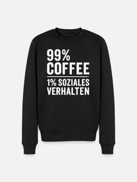 99% Coffee - Men's Premium Organic Jumper - black