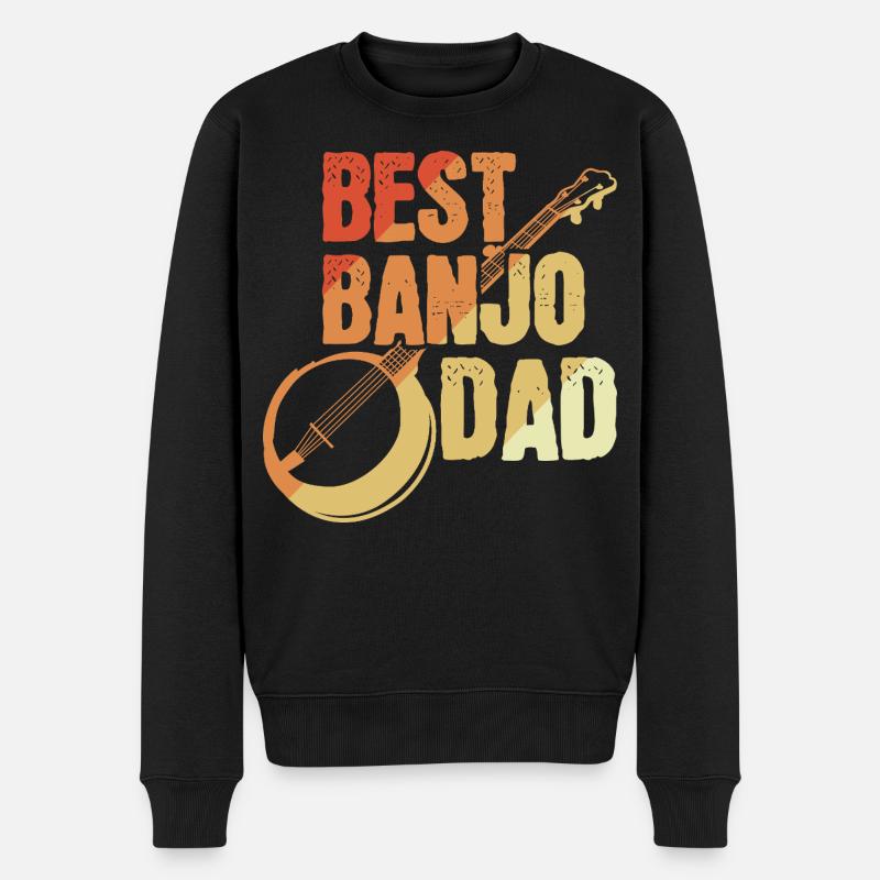 Banjospieler Vater - Männer Premium Bio Pullover - Schwarz