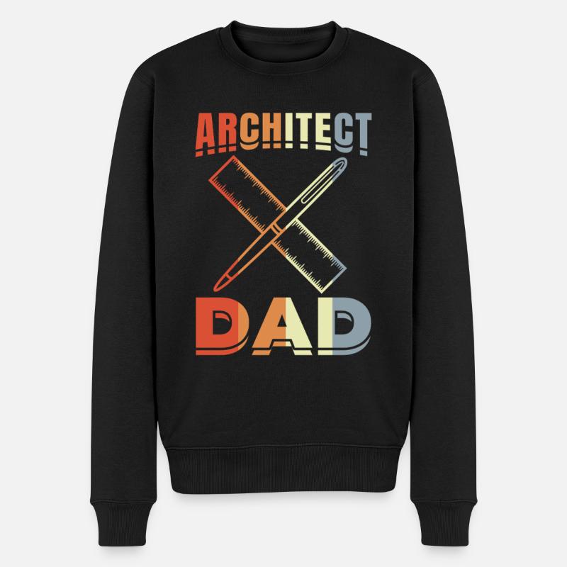 Architekt Vater - Männer Premium Bio Pullover - Schwarz