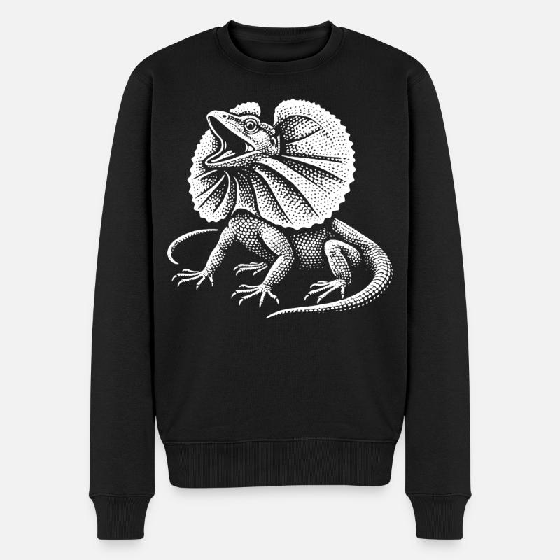 Lézard dragon recourbé - Pull Premium bio Homme - noir