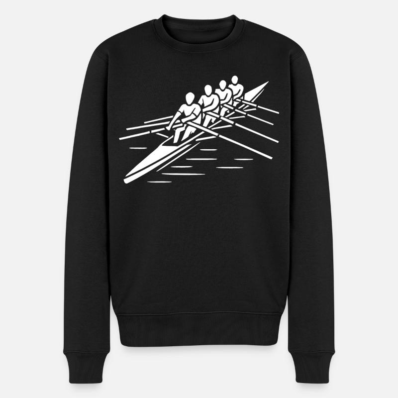Rhythmus im Ruder - Männer Premium Bio Pullover - Schwarz