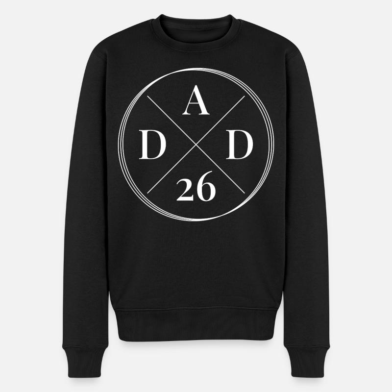 Dad 26 Baby Vater Vatertag Geschenk Papa 2026 - Männer Premium Bio Pullover - Schwarz