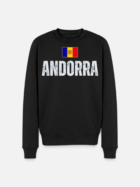 Drapeau d’Andorre, fierté andorrane - Pull Premium bio Homme - noir