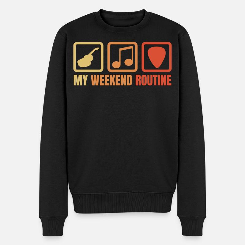 Routine du week-end guitariste - Pull Premium bio Homme - noir