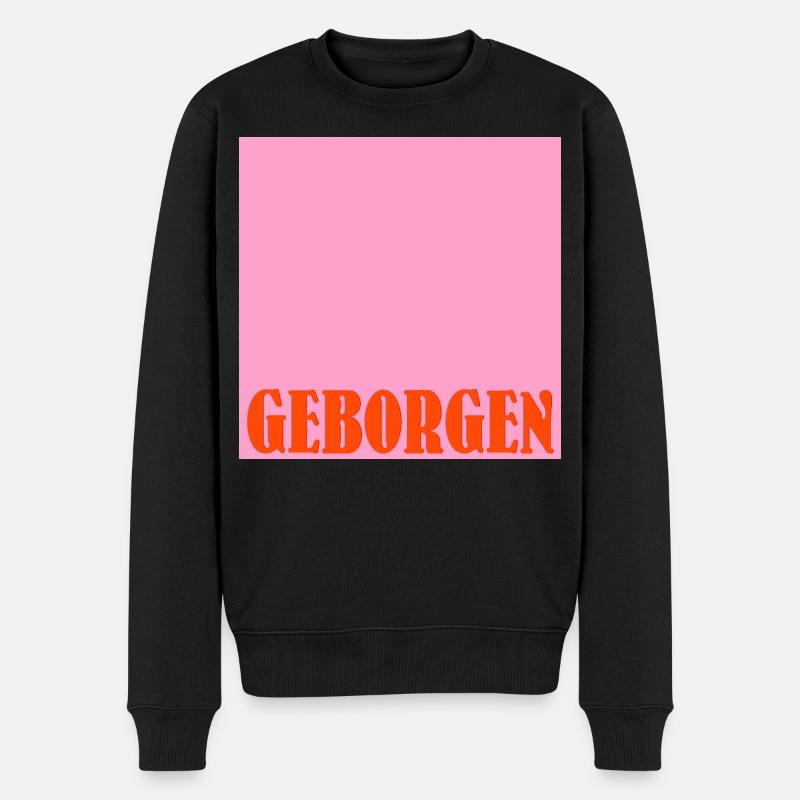 WOHLBEFINDEN GEBORGENHEIT - Männer Premium Bio Pullover - Schwarz