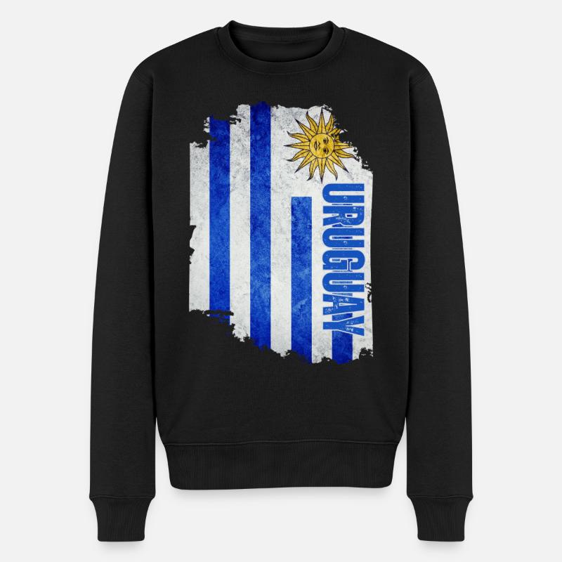 Vertikale Uruguay-Flagge, uruguayischer Stolz - Männer Premium Bio Pullover - Schwarz