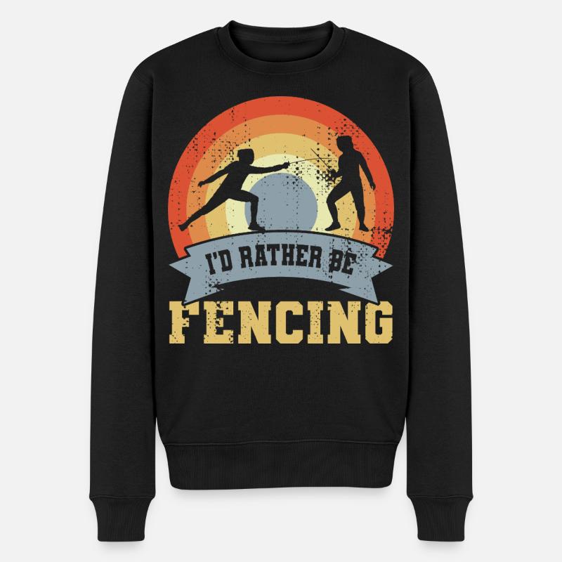 I'd Rather Be Fencing - Männer Premium Bio Pullover - Schwarz