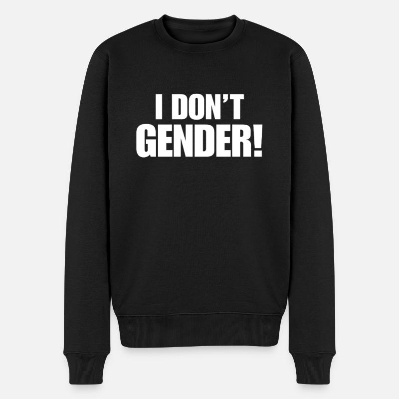 anti gendern - Männer Premium Bio Pullover - Schwarz